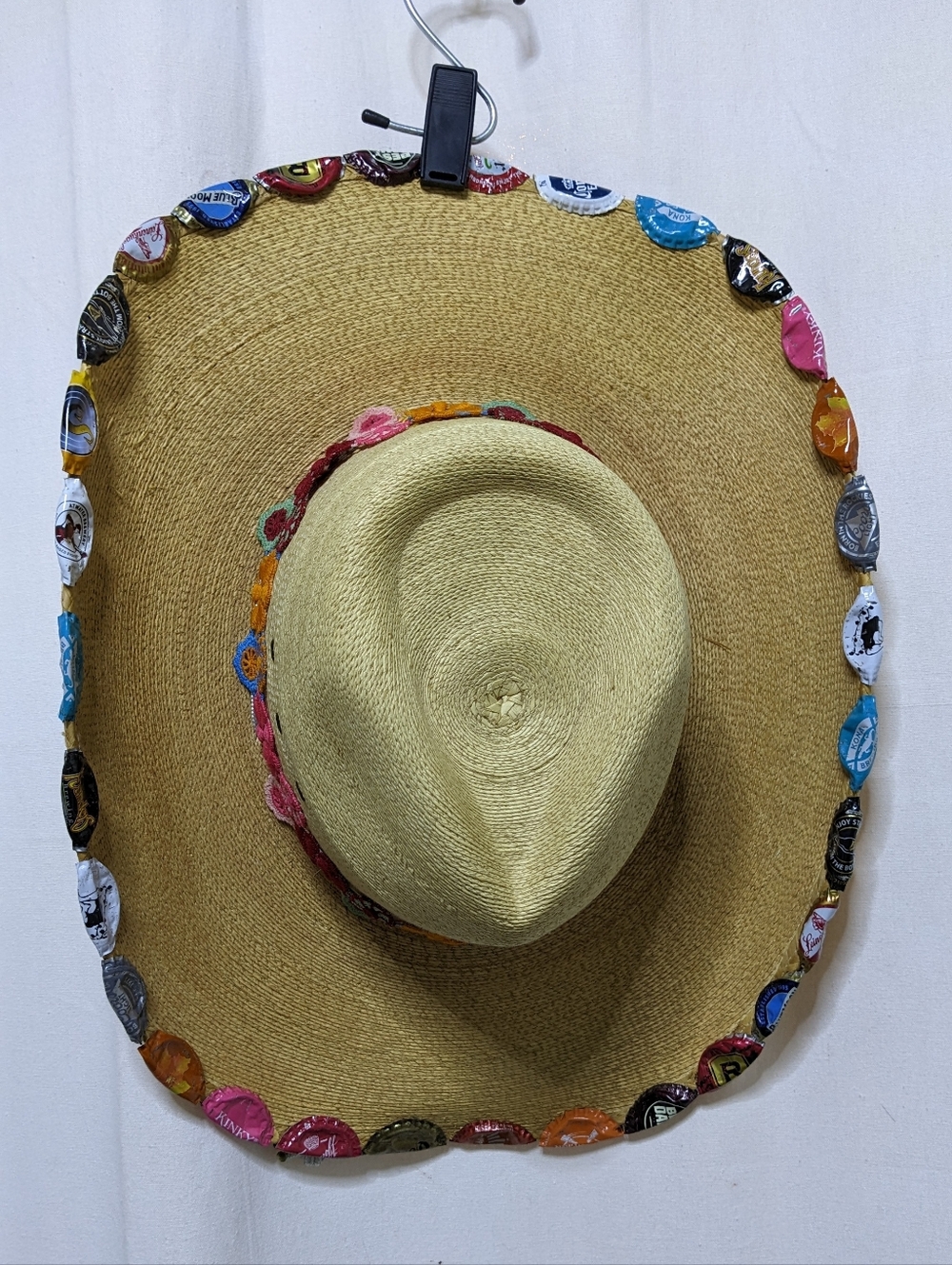 Bottle Cap Embellished Straw Cowboy Hat